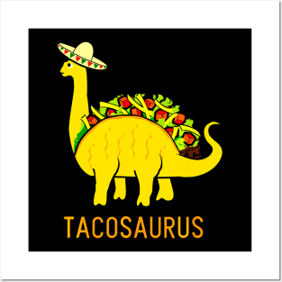 Tacosaurus Shirt Funny Taco Dinosaur Posters and Art